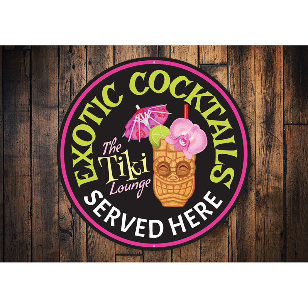 Exotic Cocktails Tiki Lounge Sign