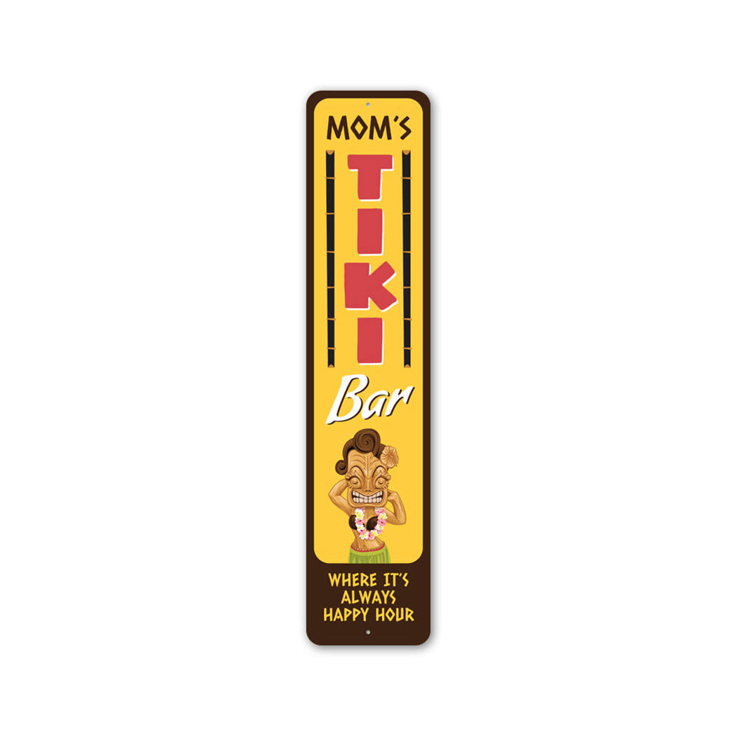 Mom's Tiki Bar Metal Sign