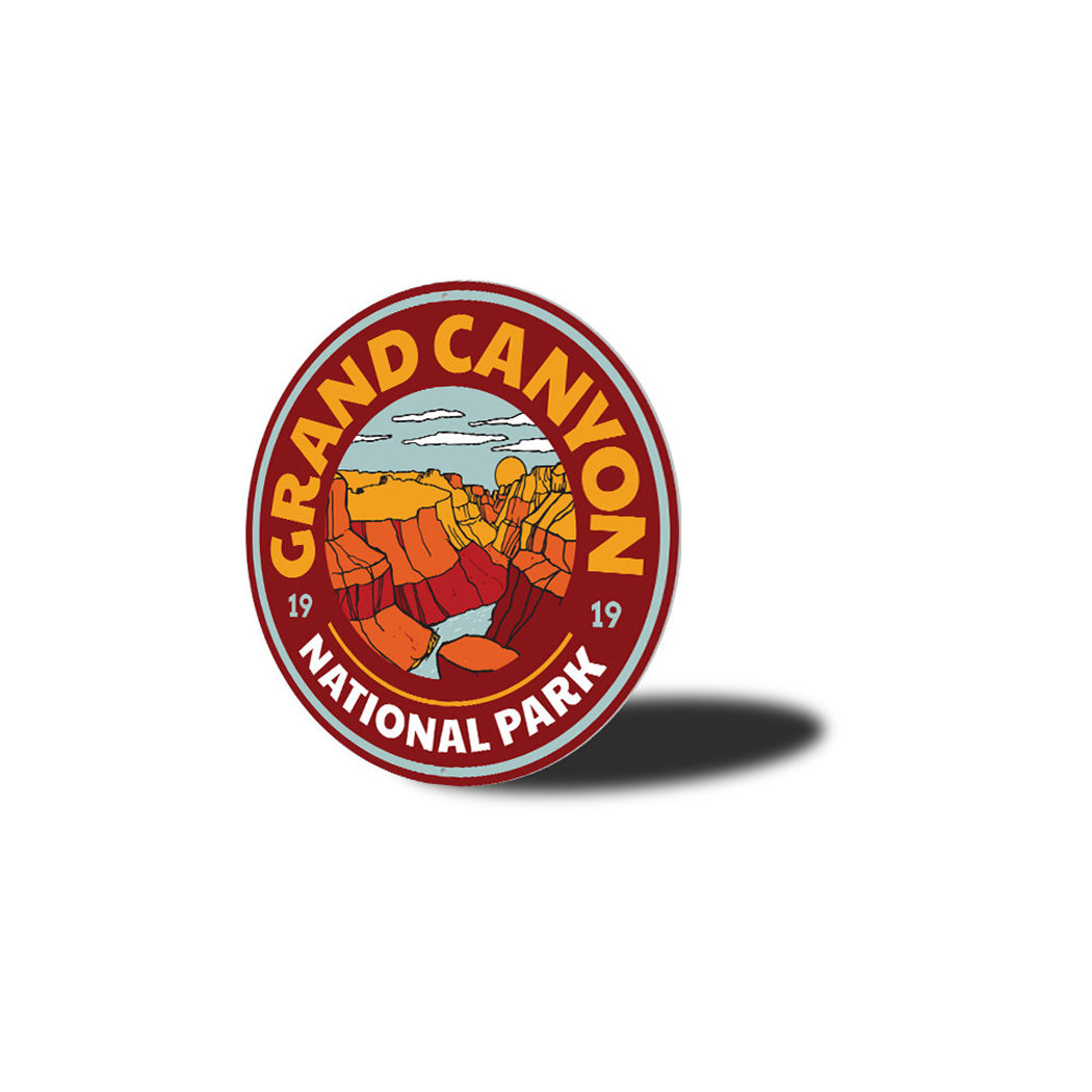 Grand Canyon Circle Metal Sign