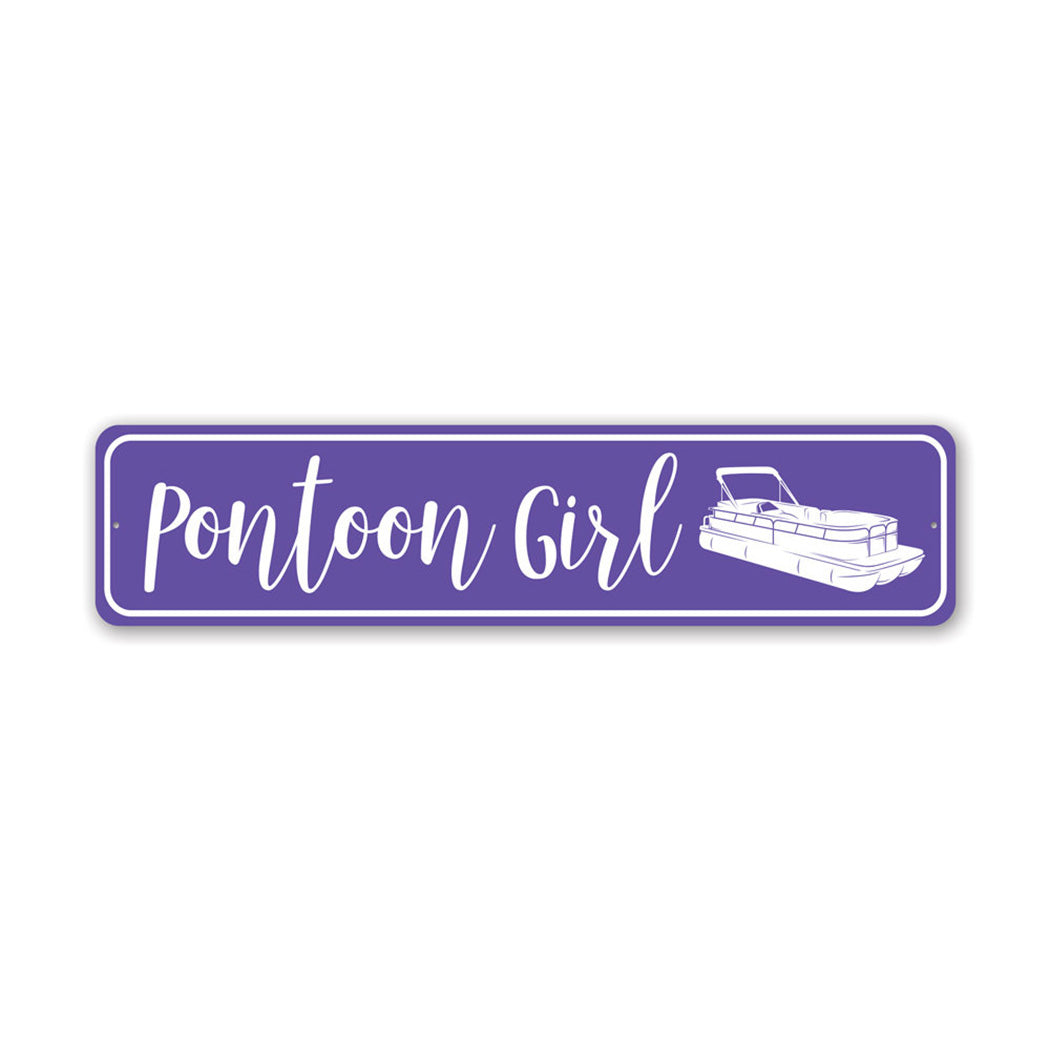 Pontoon Girl Metal Sign