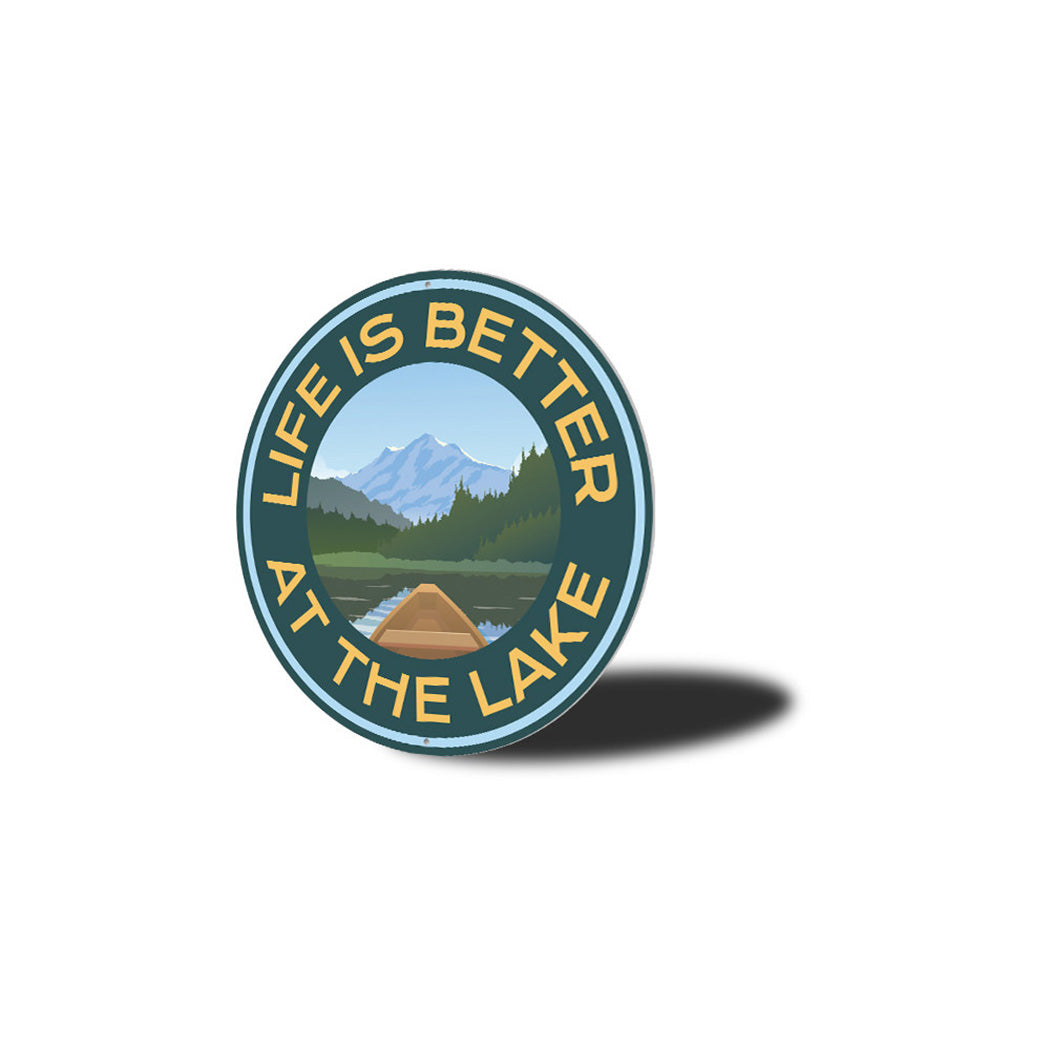 Lake Life Canoe Metal Sign