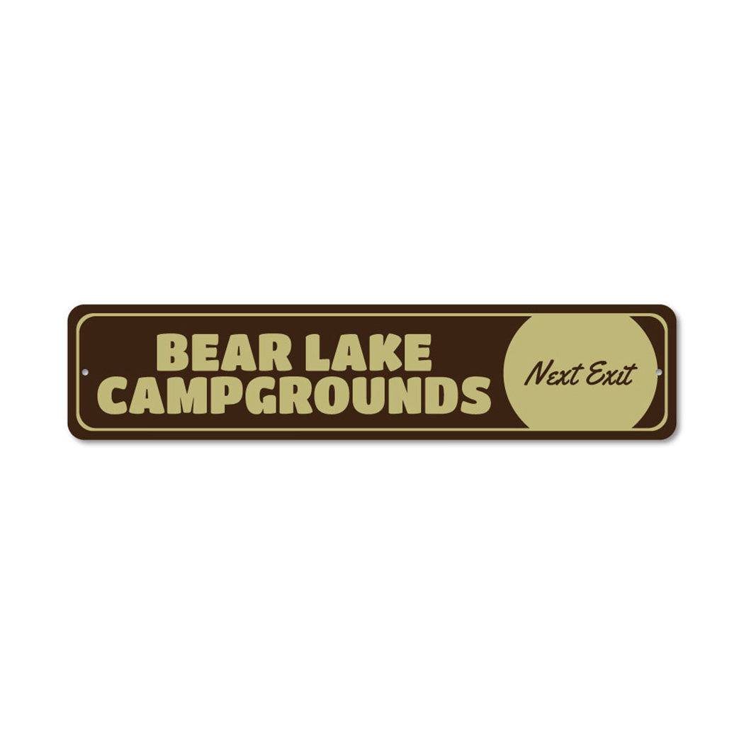 Lake Campgrounds Metal Sign