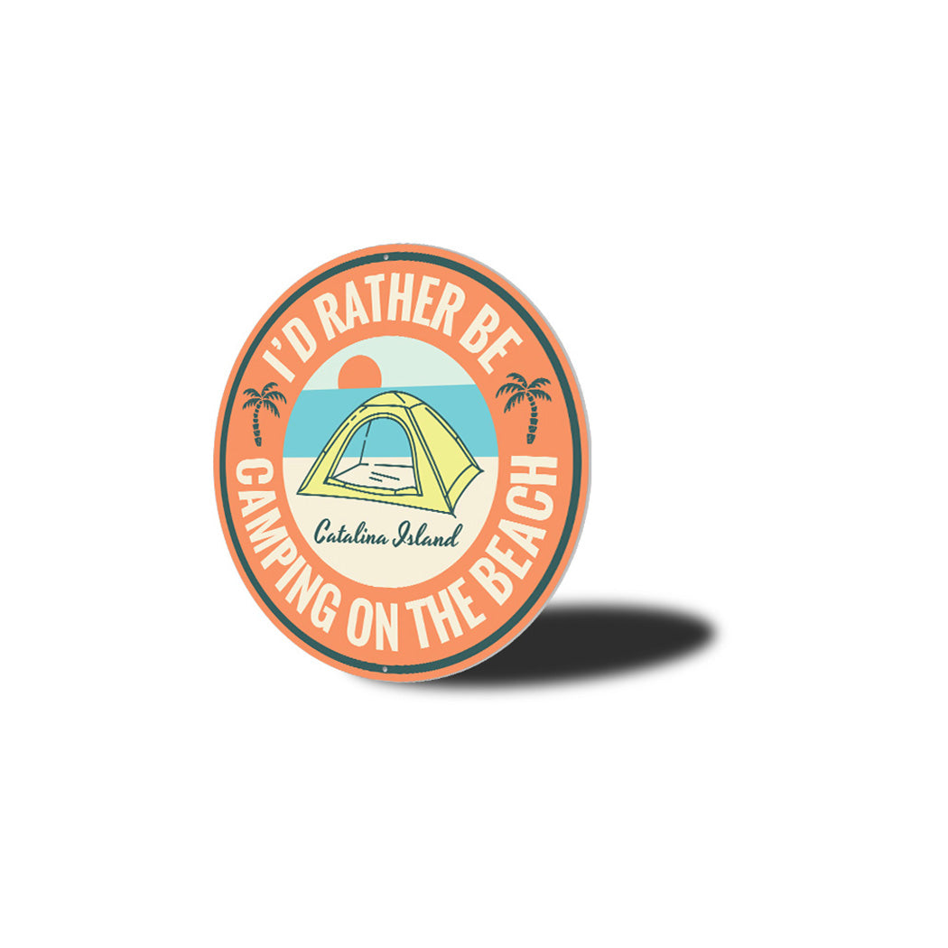 Beach Camping Metal Sign