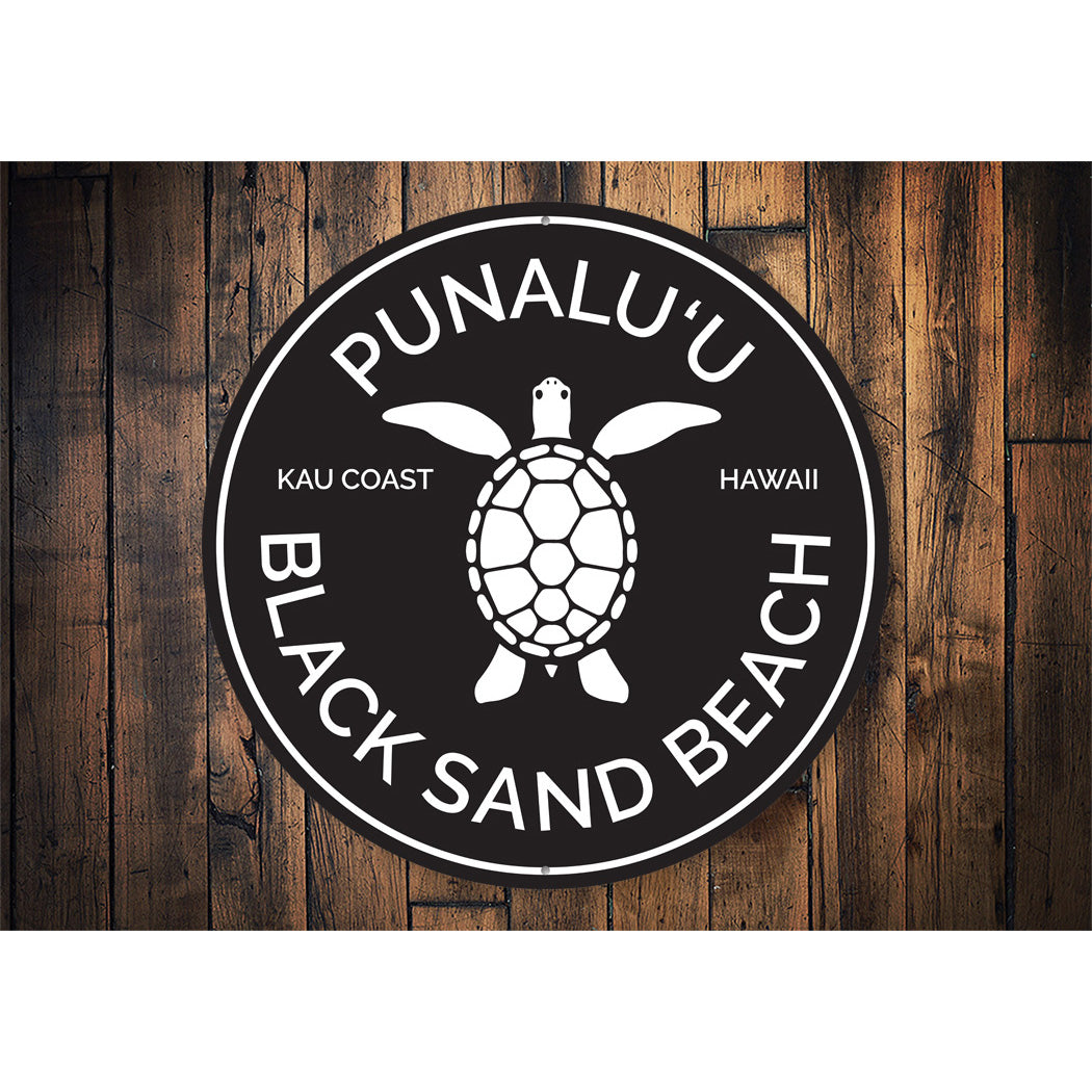 Punalu'u Beach Sign