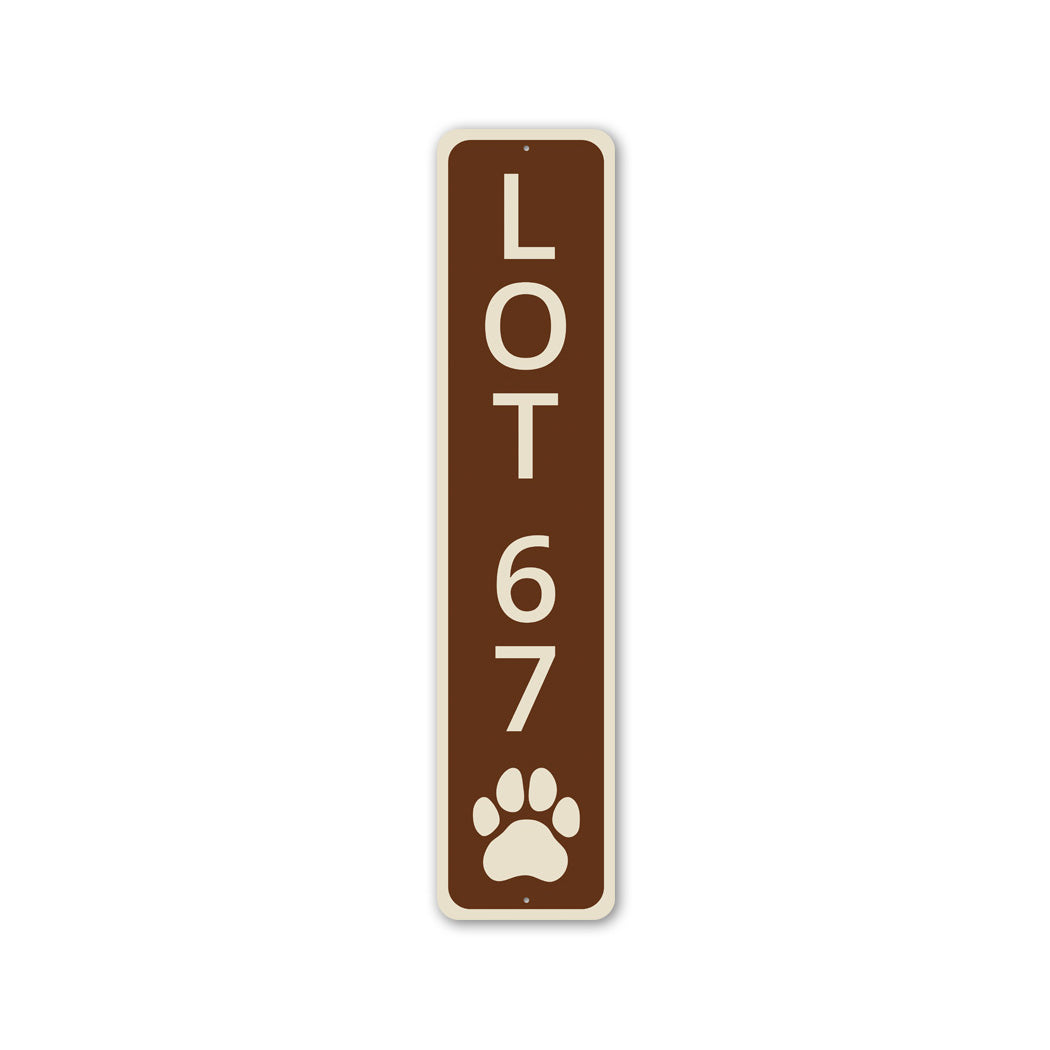 Lot 67 Paw Print Camping Metal Sign