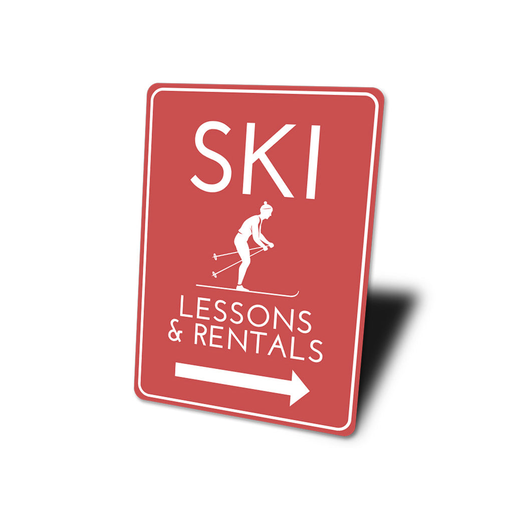 Ski Lessons and Rentals Sign