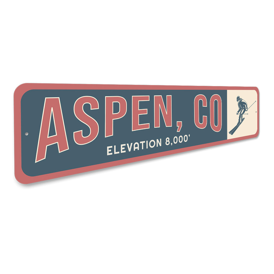 Aspen Co Elevation Ski Sign