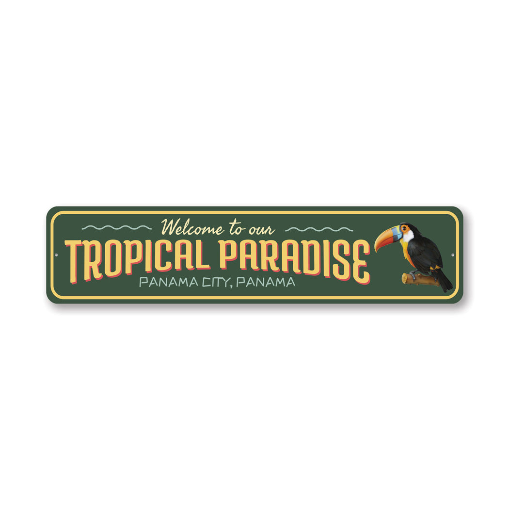 Tropical Paradise Metal Sign
