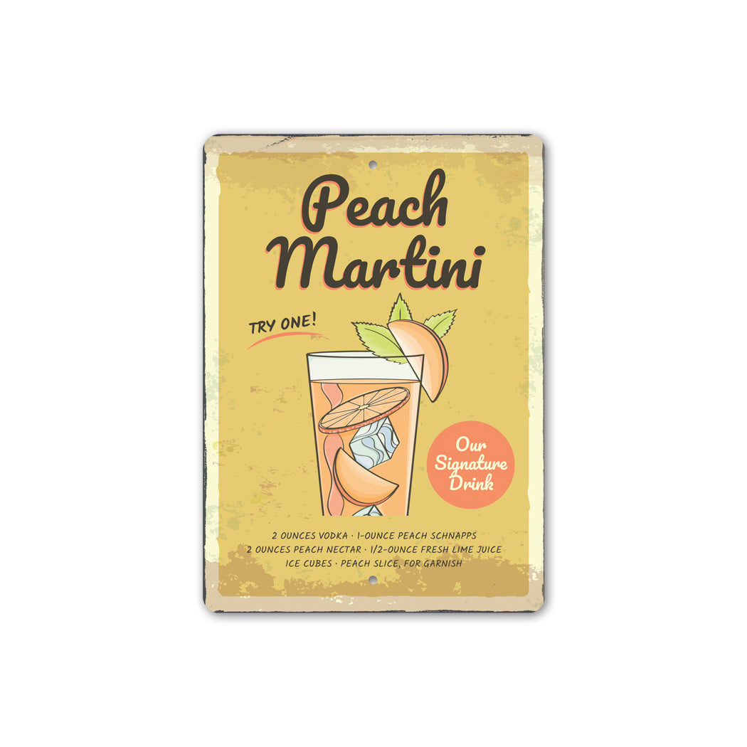 Peach Martini Signature Bar Drink