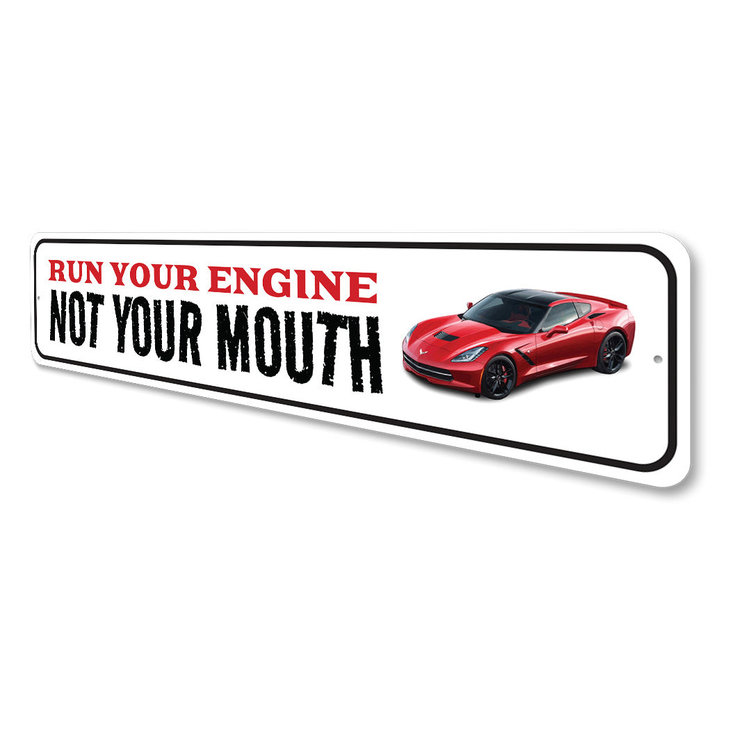 Chevy Corvette Run Your Engine Metal Sign