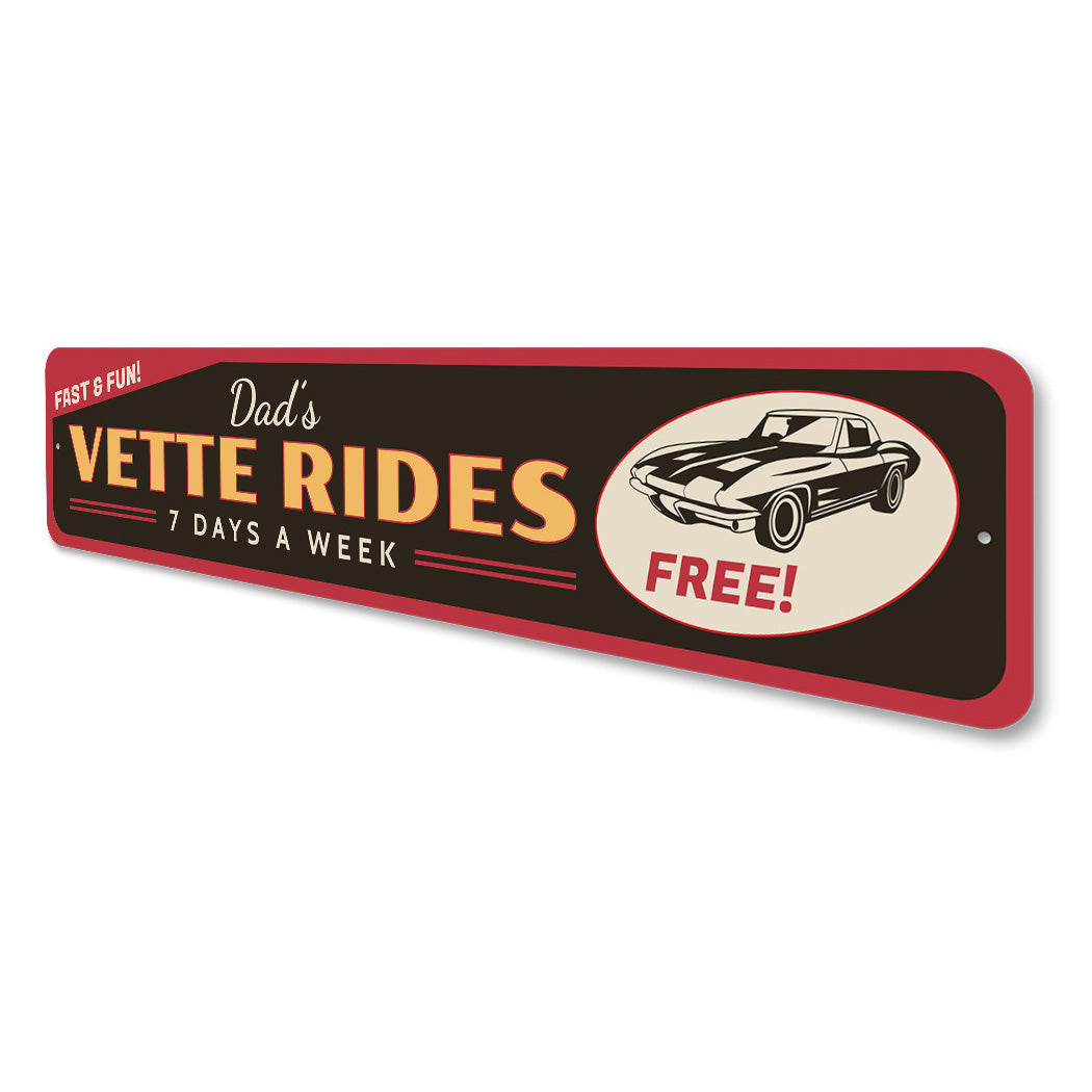 Chevy Corvette Rides 7 Days A Week Metal Sign