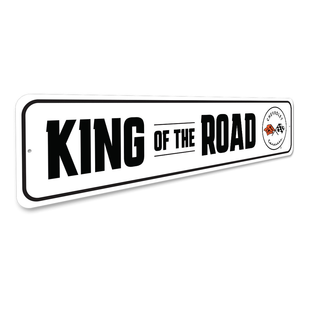 Chevy Corvette King Of The Road Metal Sign