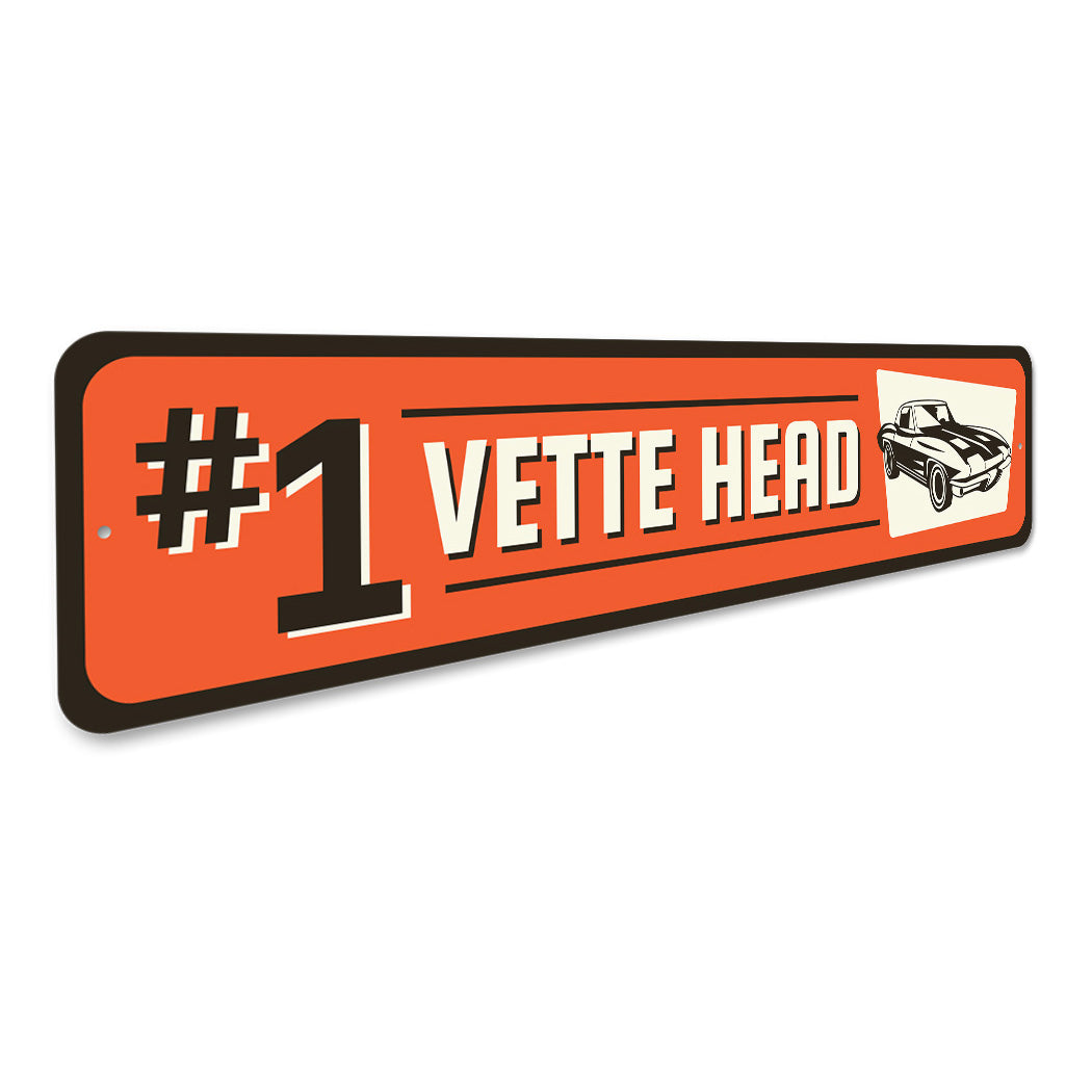 Chevy Vette Head Aluminum Metal Sign