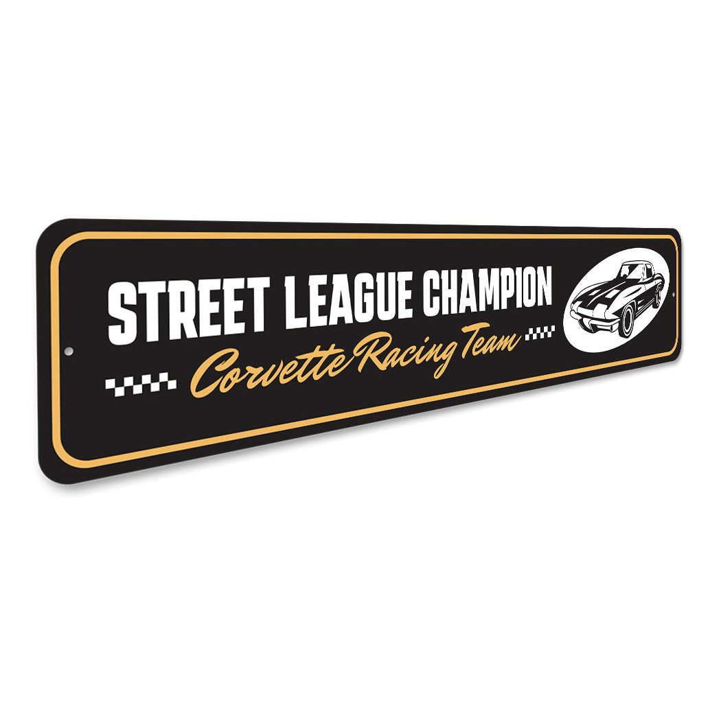 Chevy Street League Champion Metal Sign