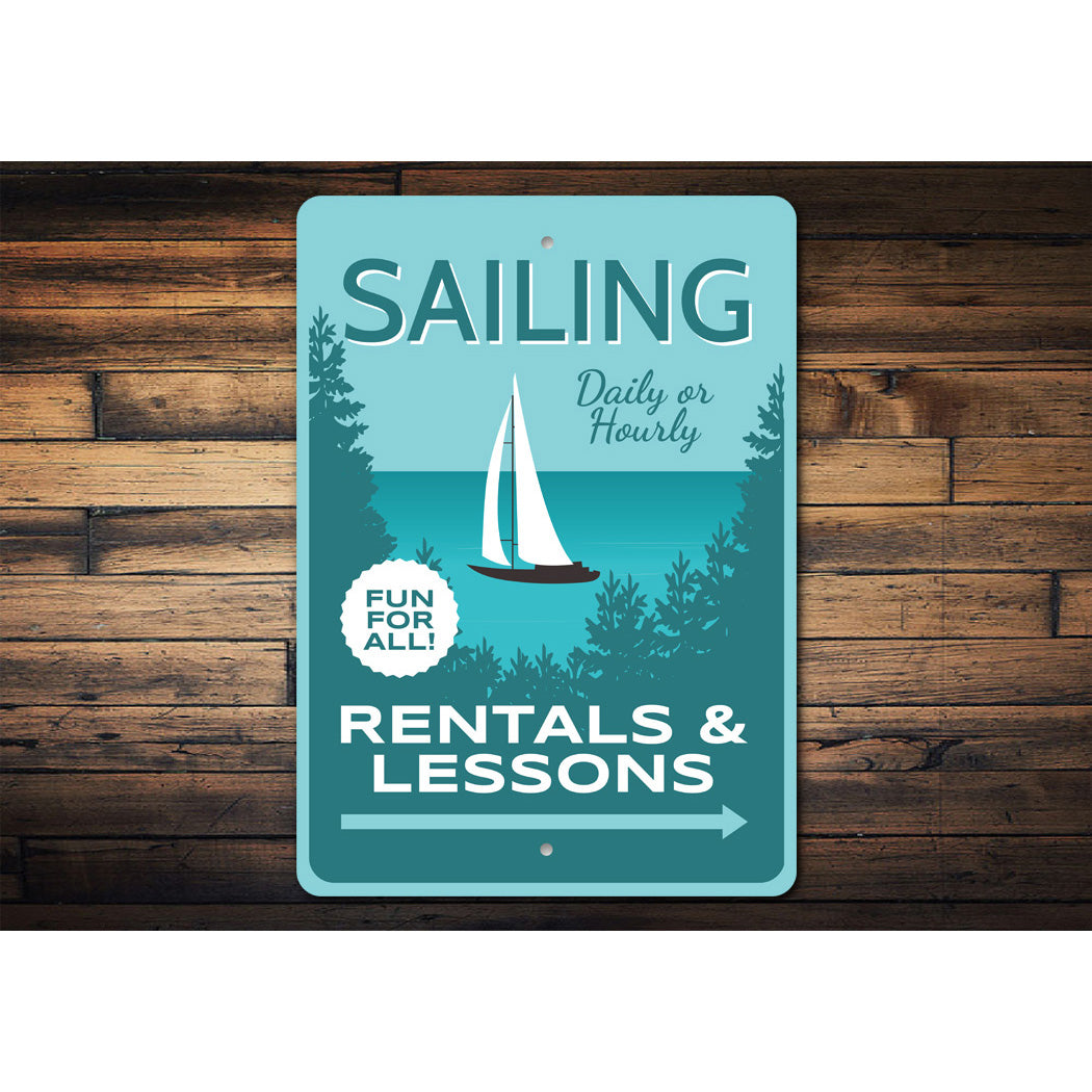Sailing Rentals And Lessons Boat Metal Sign