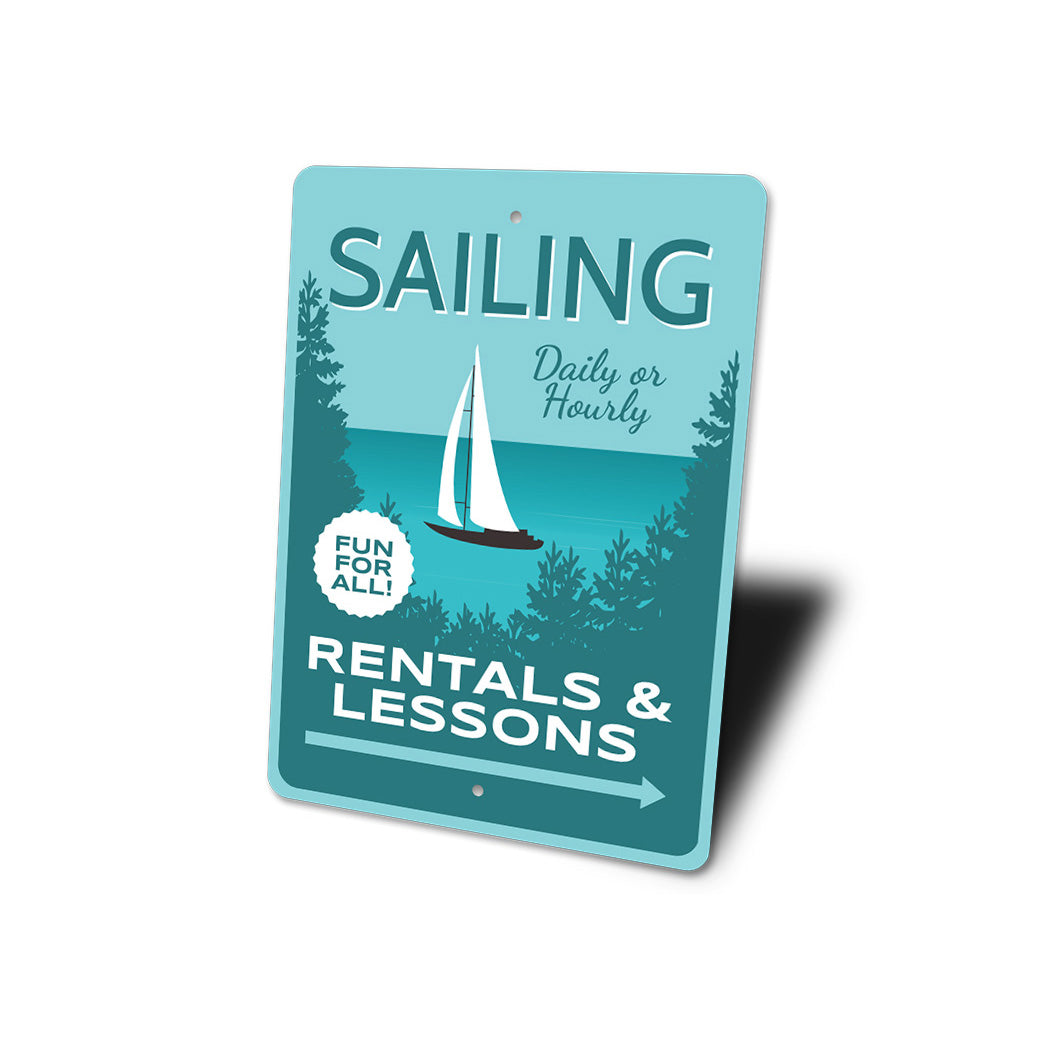 Sailing Rentals And Lessons Boat Metal Sign