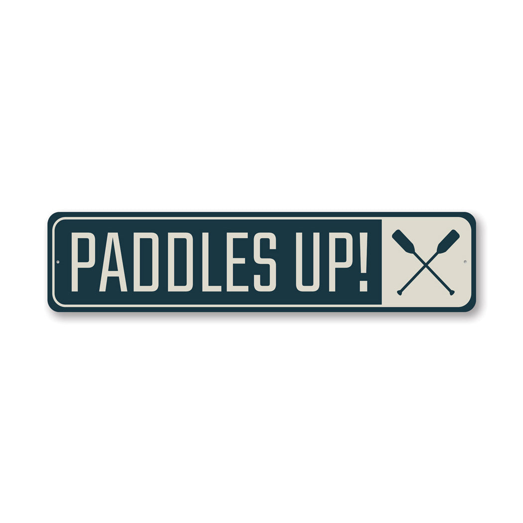Paddles Up Canoe Metal Sign