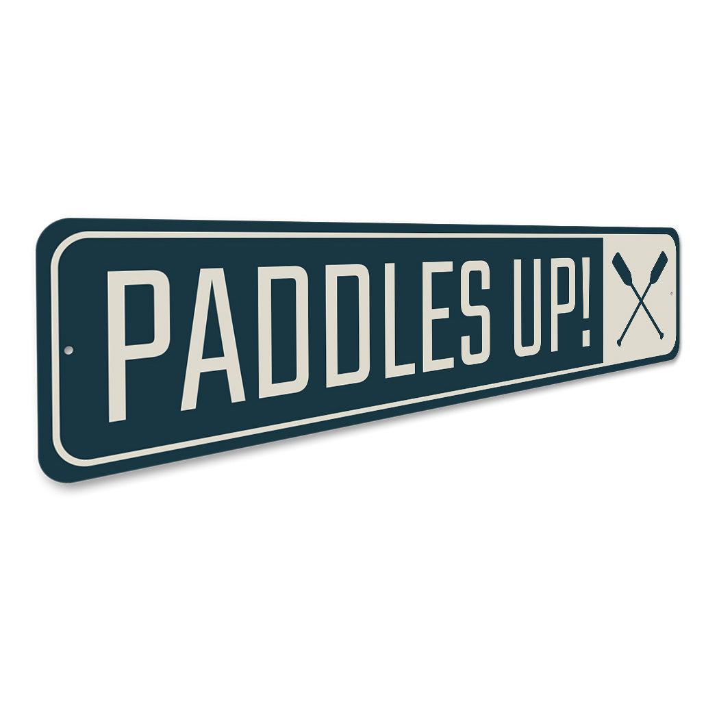 Paddles Up Canoe Metal Sign