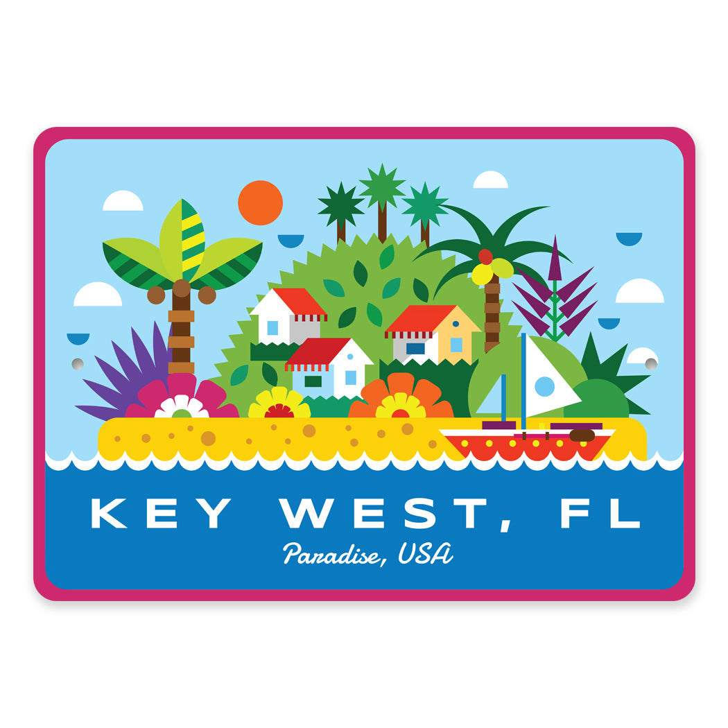 Key West Florida Paradise Clipart Graphic Sign