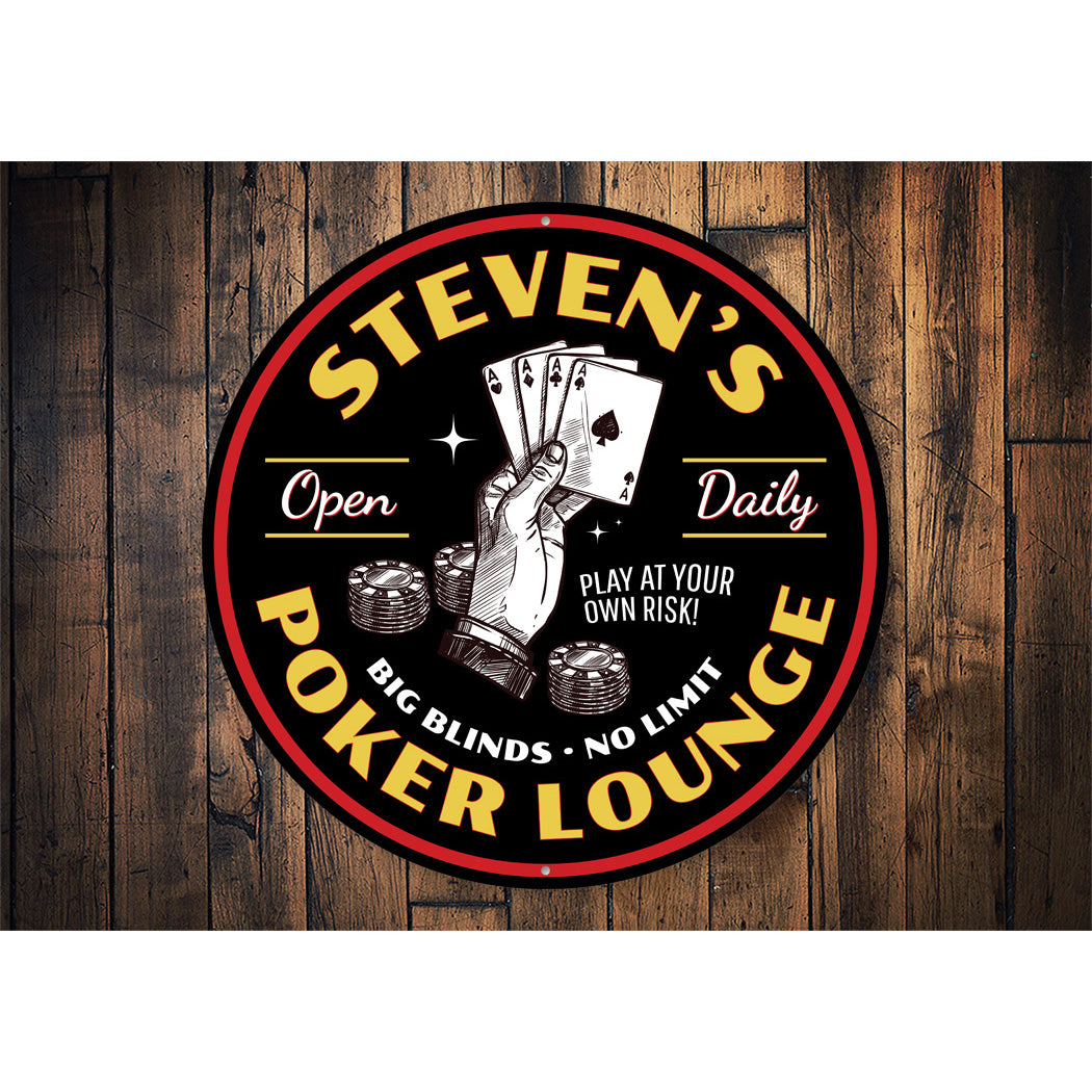 Poker Lounge Big Blinds No Limit Circle Sign