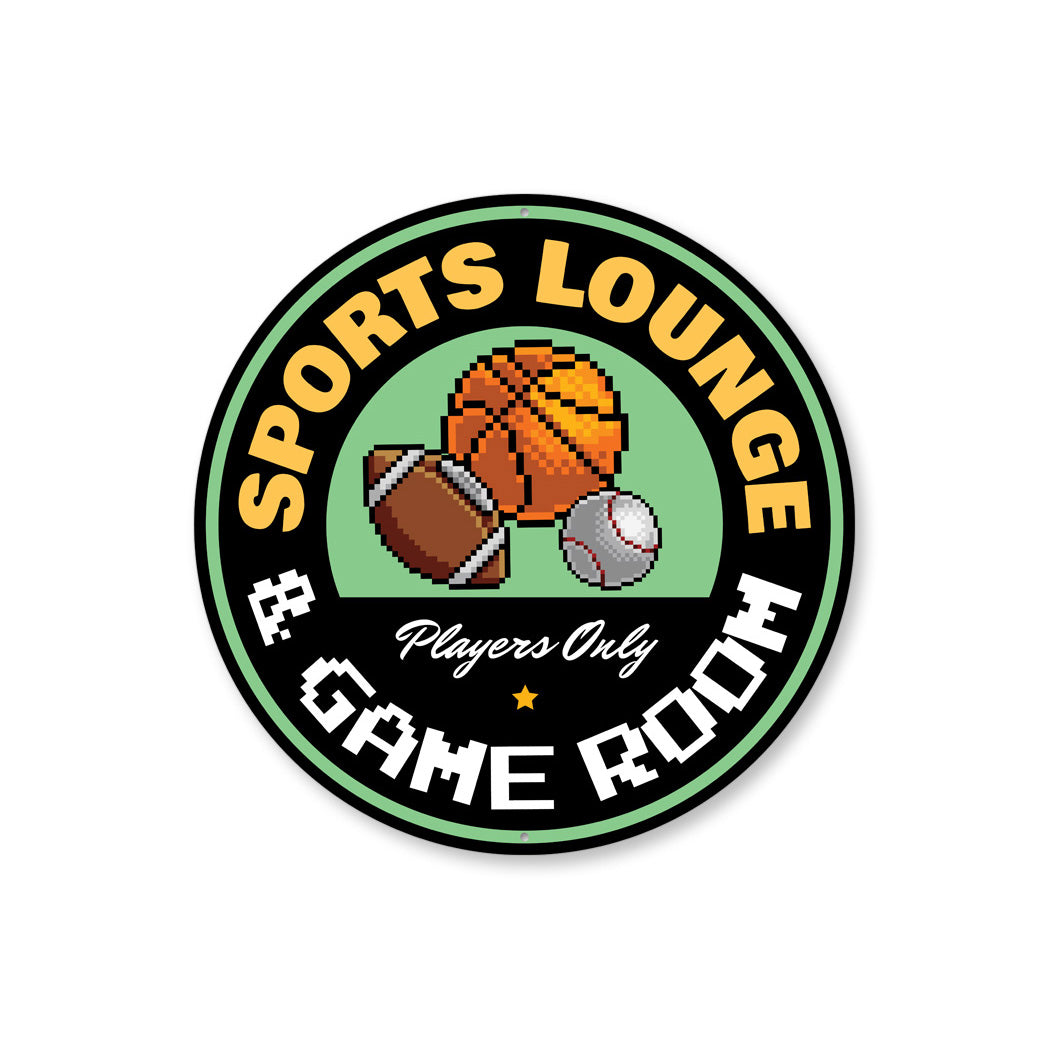 Sports Lounge And Game Room Circle Sign