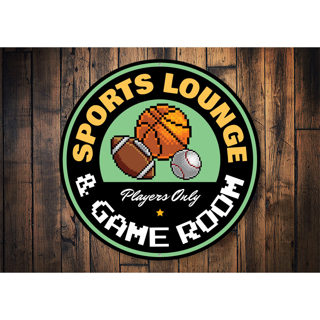 Sports Lounge And Game Room Circle Sign