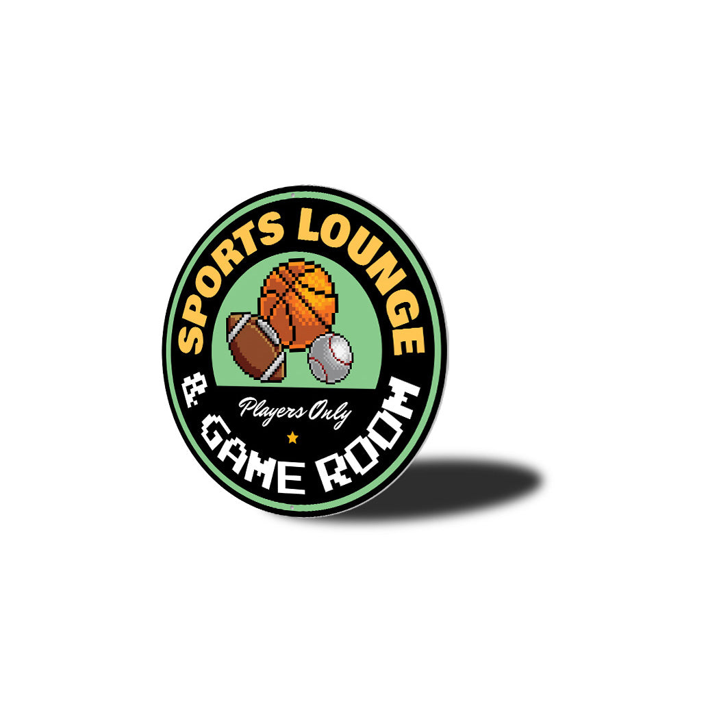 Sports Lounge And Game Room Circle Sign