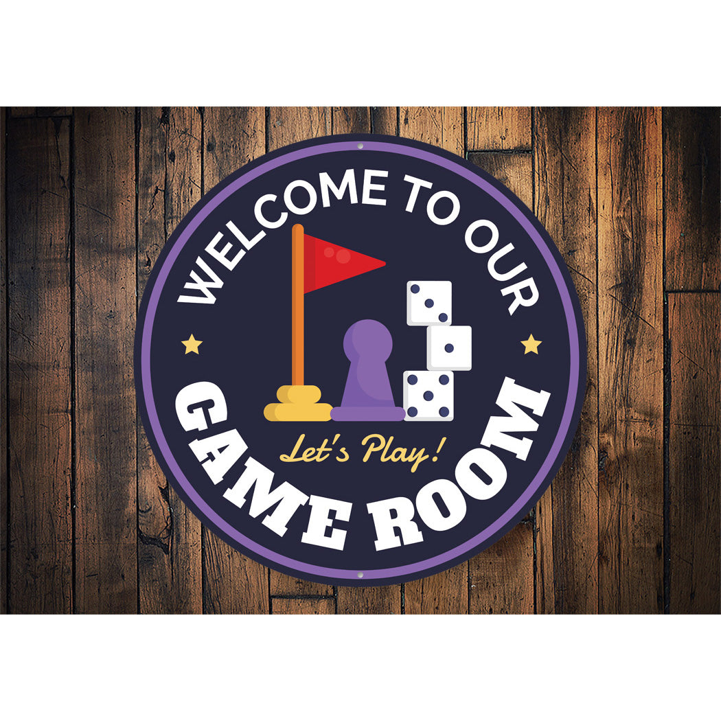 Welcome To Our Game Room Let's Play Sign