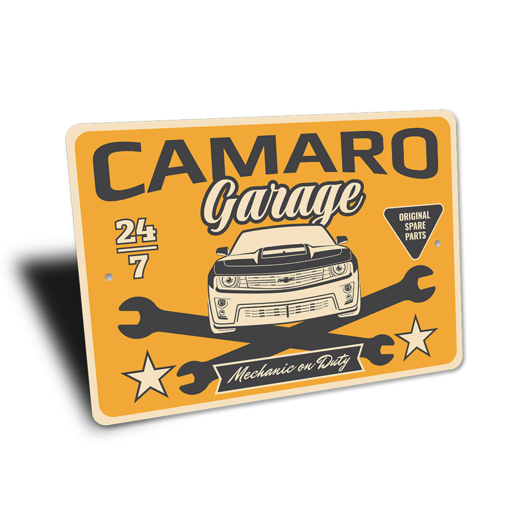 Camaro Garage Original Spare Parts Mechanic On Duty Sign