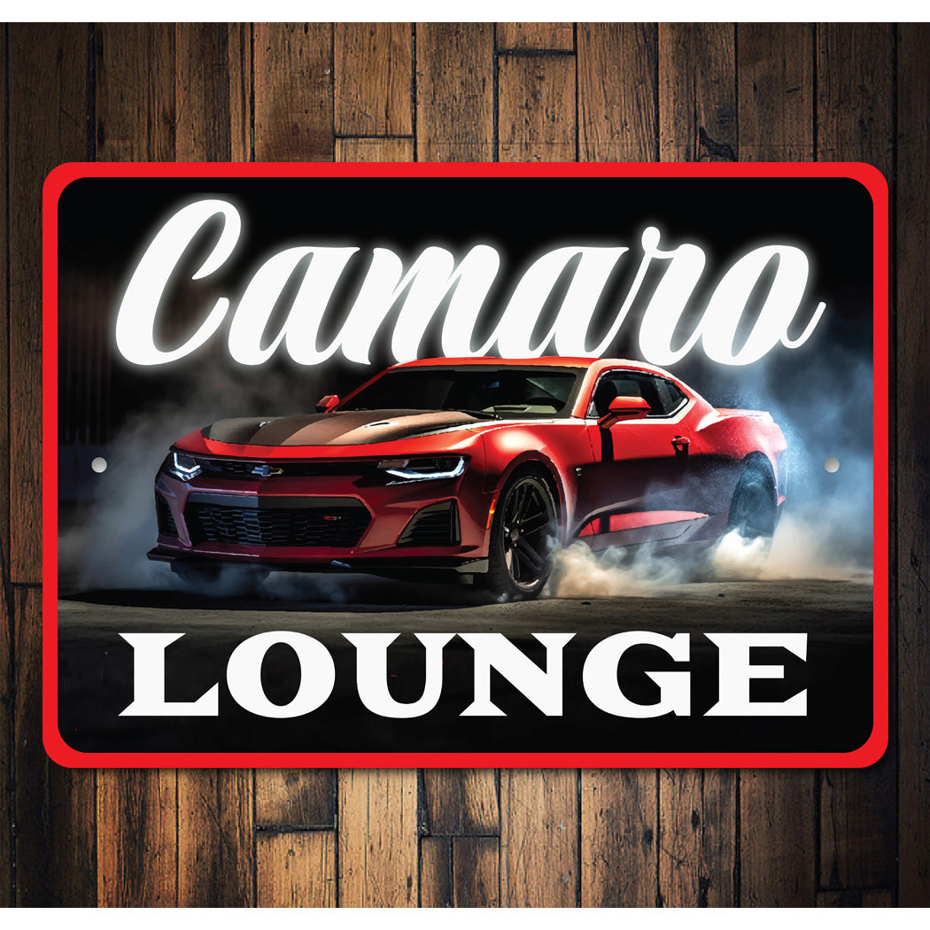 Chevy Camaro Lounge Aluminum Sign