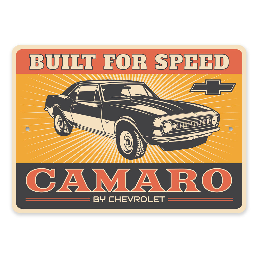 Chevy Camaro Built For Speed Sign