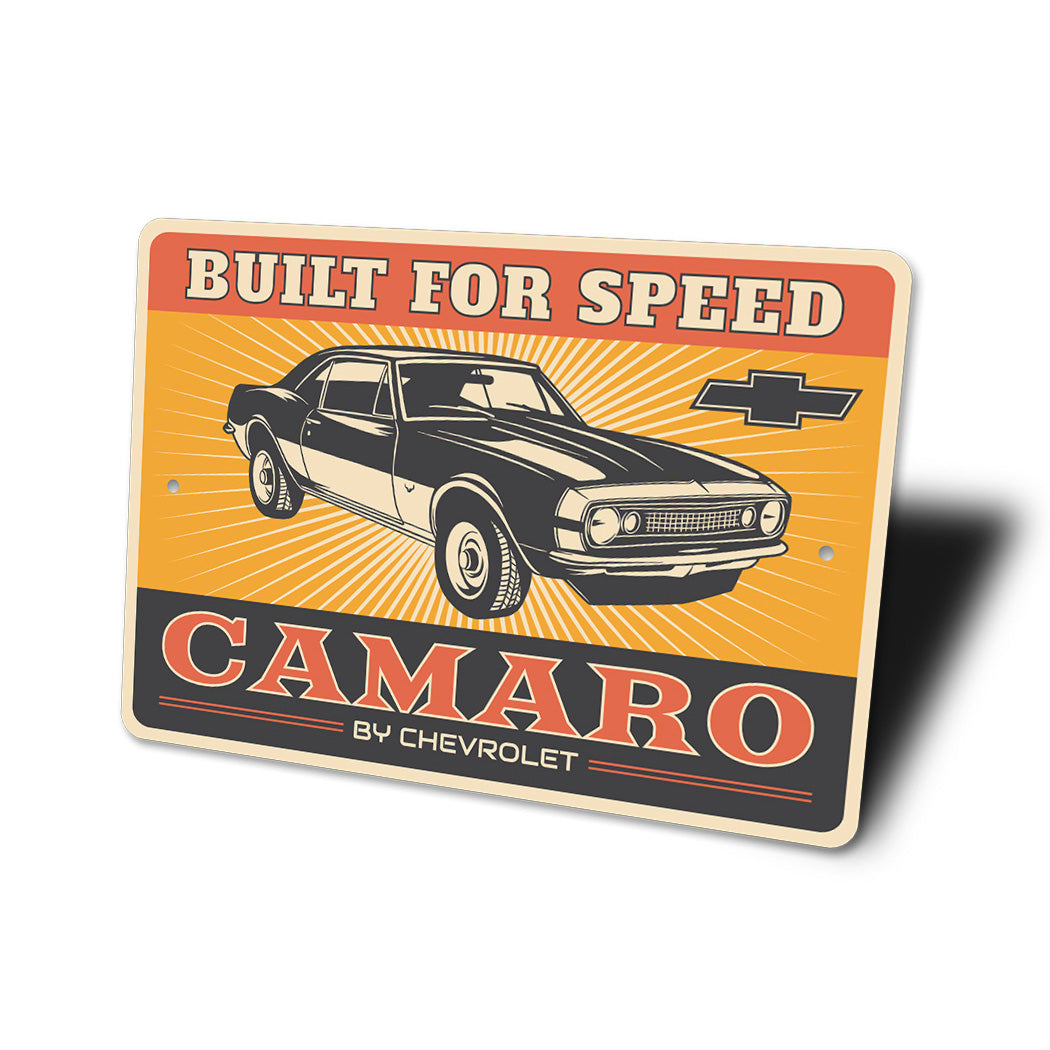 Chevy Camaro Built For Speed Sign