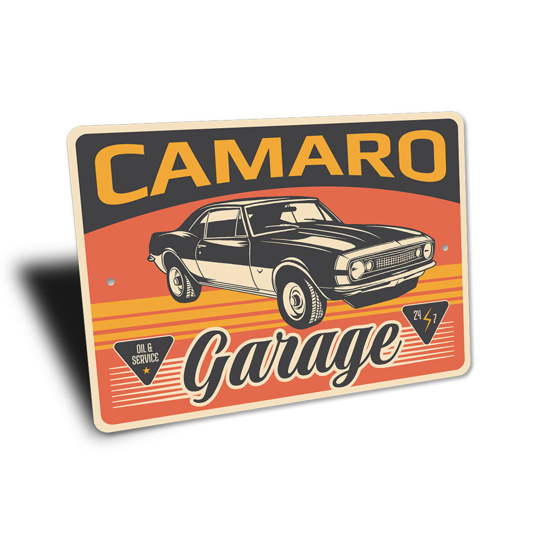 Chevy Camaro Garage Oil And Service 24 7 Sign