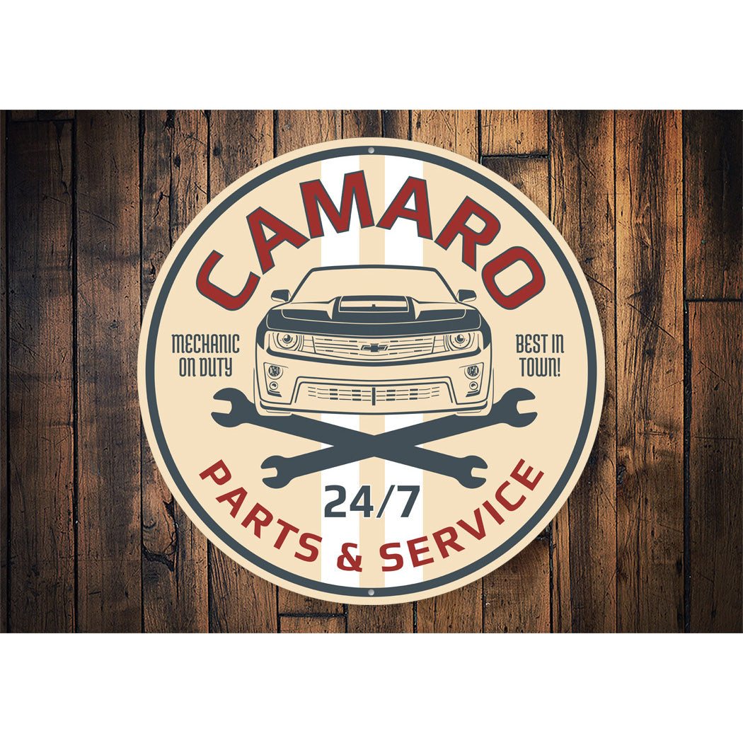 Camaro Parts And Service Mechanic Best In Town Sign