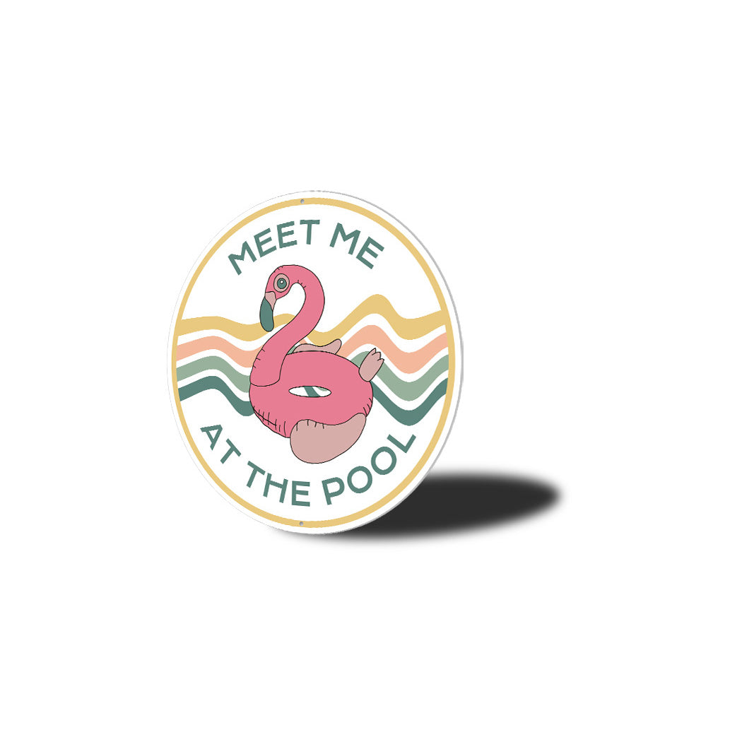 Flamingo Floatee Meet Me At The Pool Sign