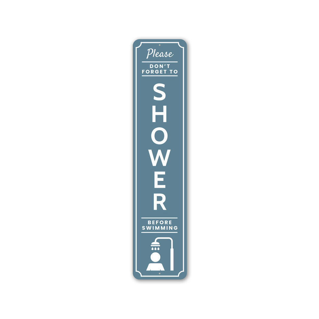 Please Shower Before Swimming Pool Sign