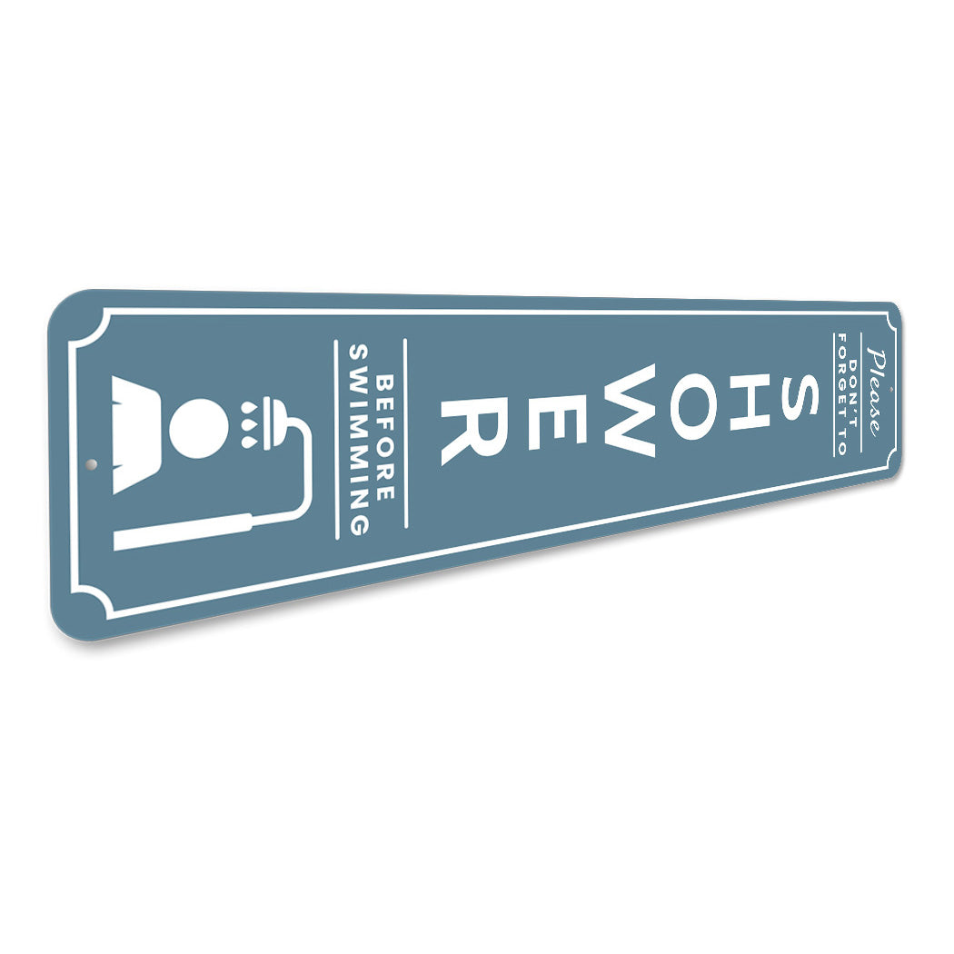 Please Shower Before Swimming Pool Sign