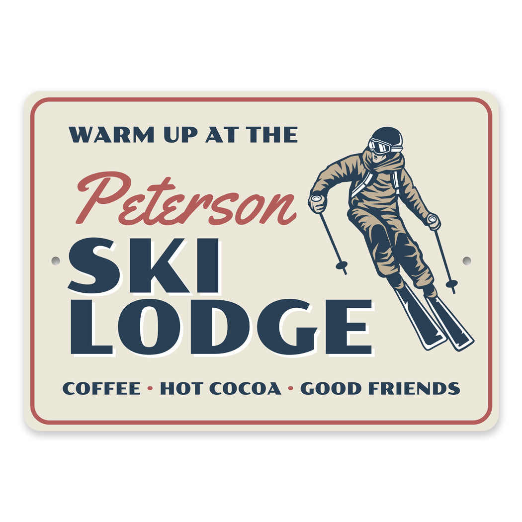 Warm Up At The Ski Lodge Coffee Hot Cocoa Signs