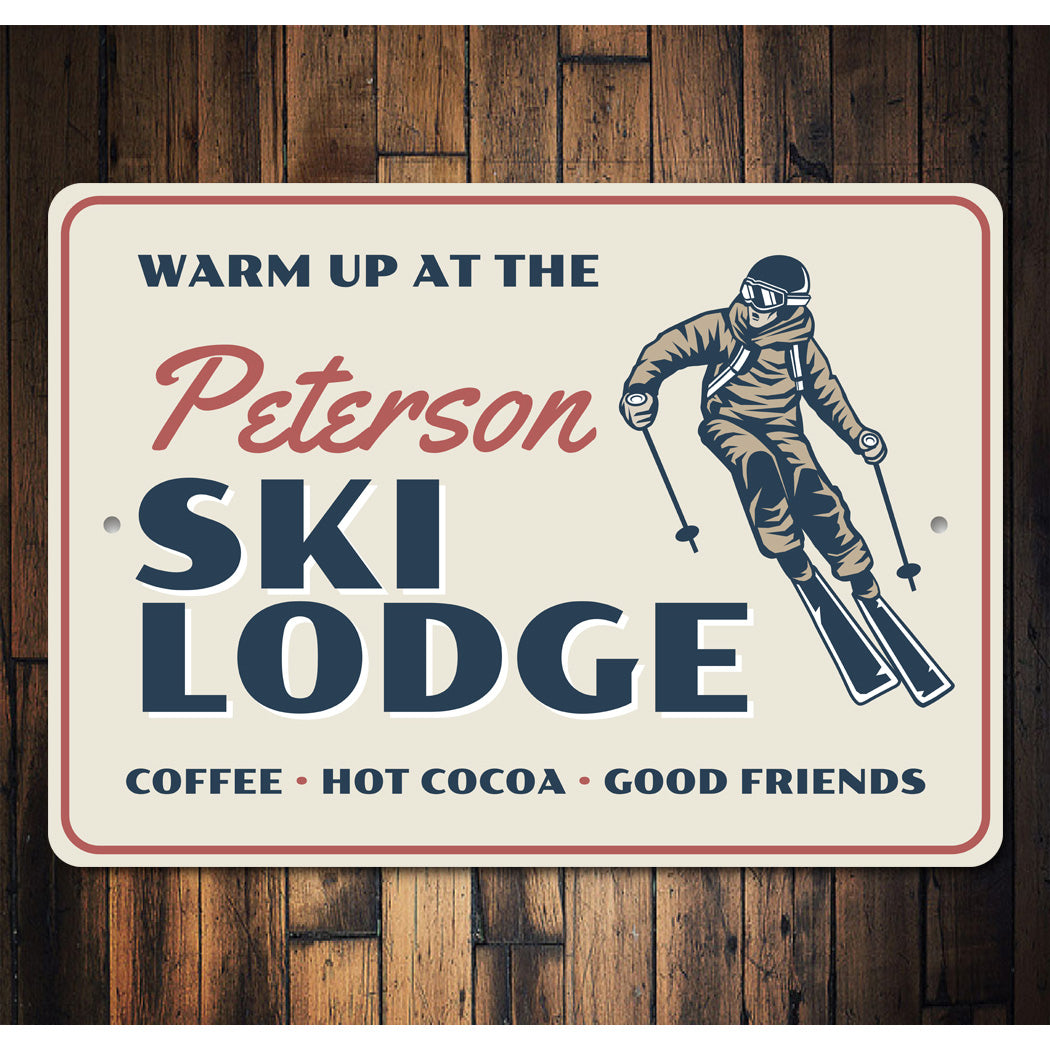 Warm Up At The Ski Lodge Coffee Hot Cocoa Signs