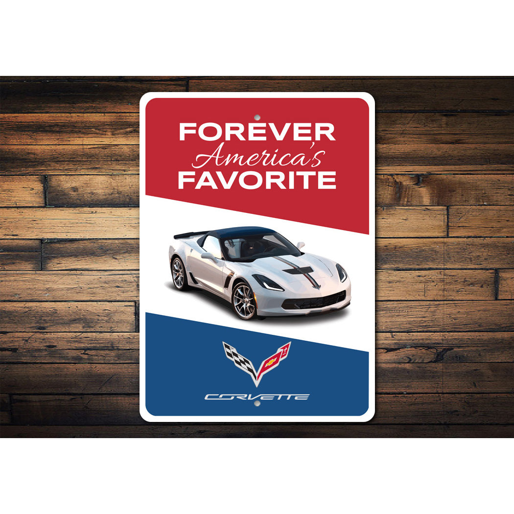 Forever Americas Favorite Chevy Corvette Decor Metal Sign