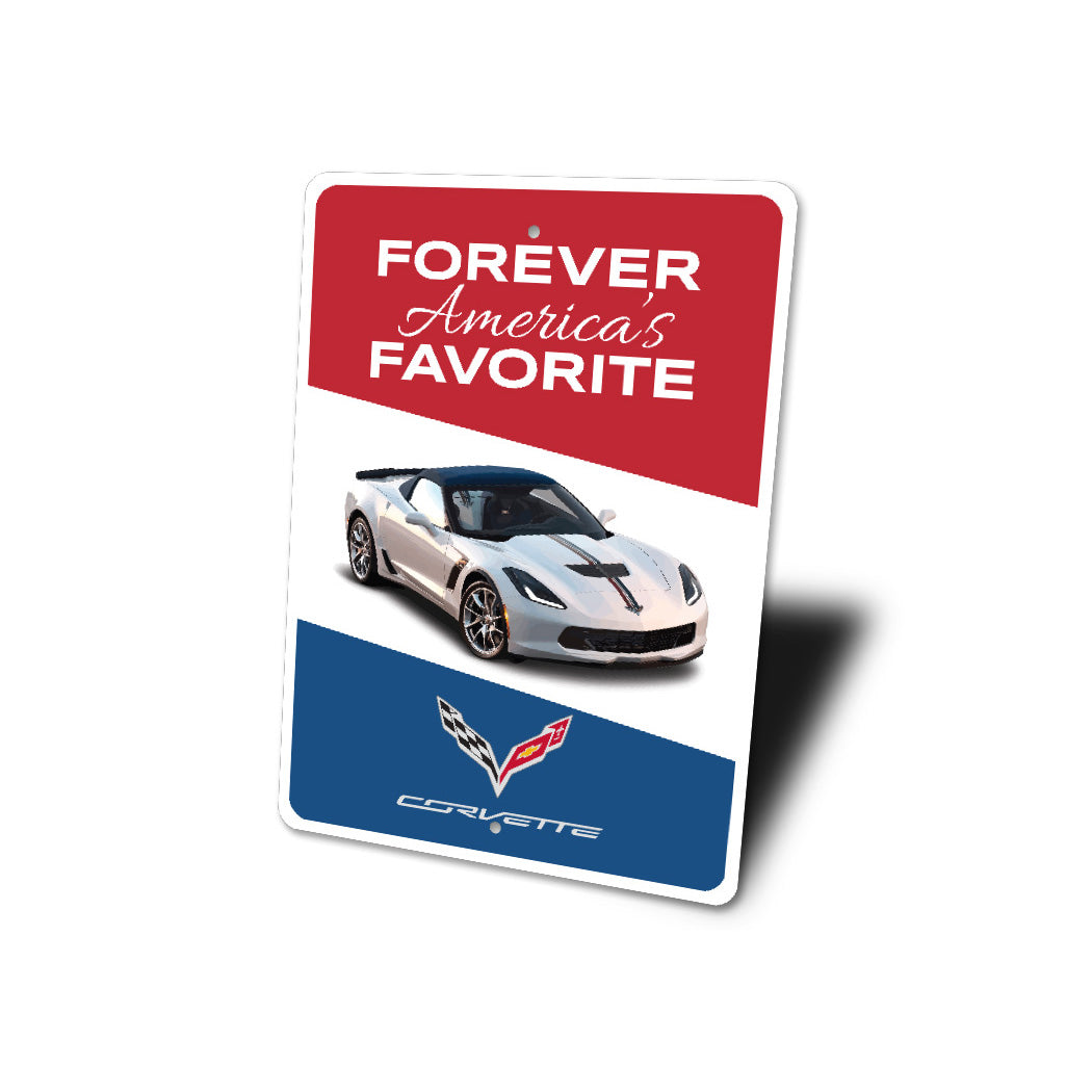 Forever Americas Favorite Chevy Corvette Decor Metal Sign