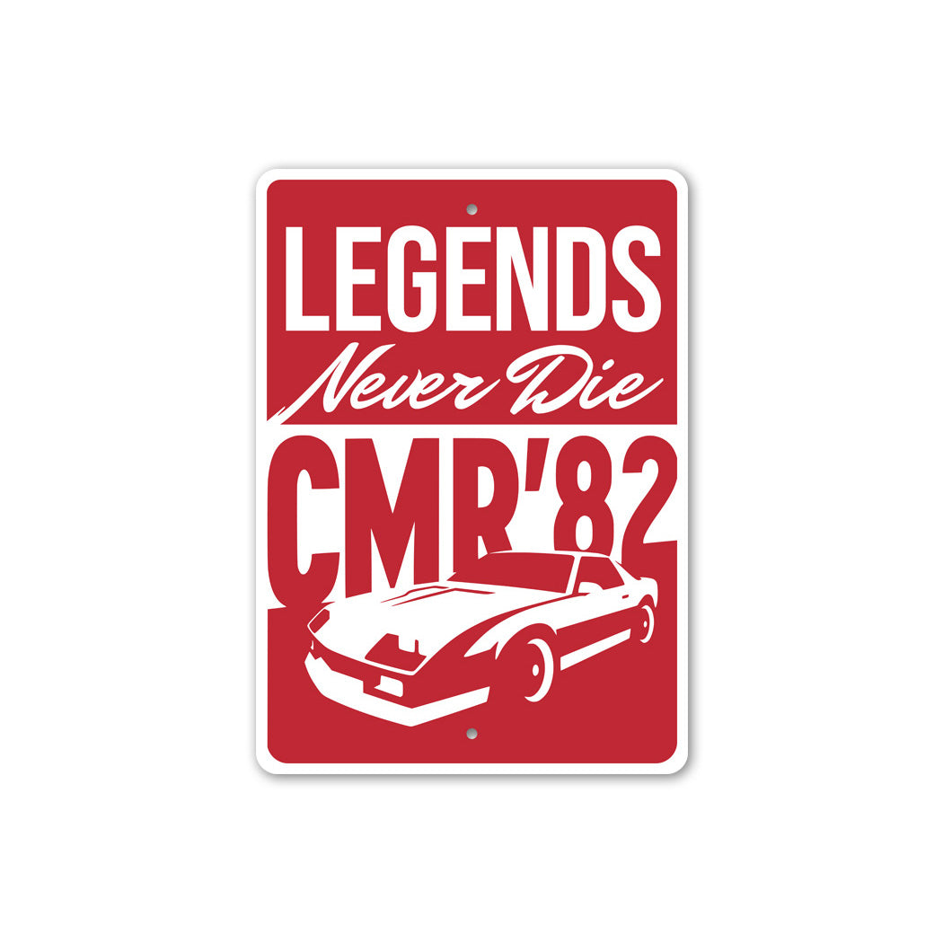 Legends Never Die Camaro 82 Chevy Decor Metal Sign