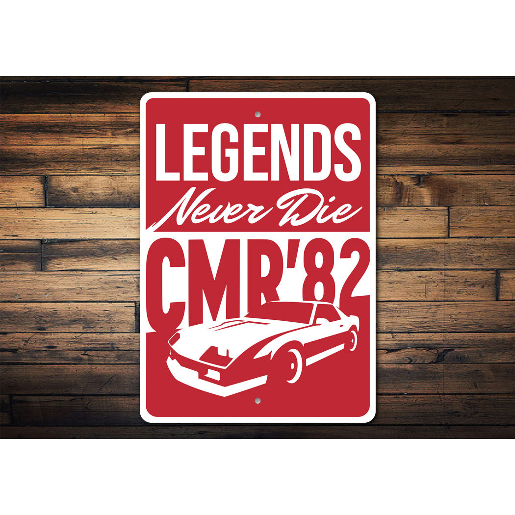 Legends Never Die Camaro 82 Chevy Decor Metal Sign