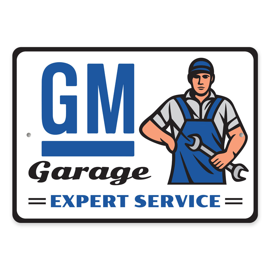 GM Garage Expert Service General Motors Decor Mechanic Metal Sign