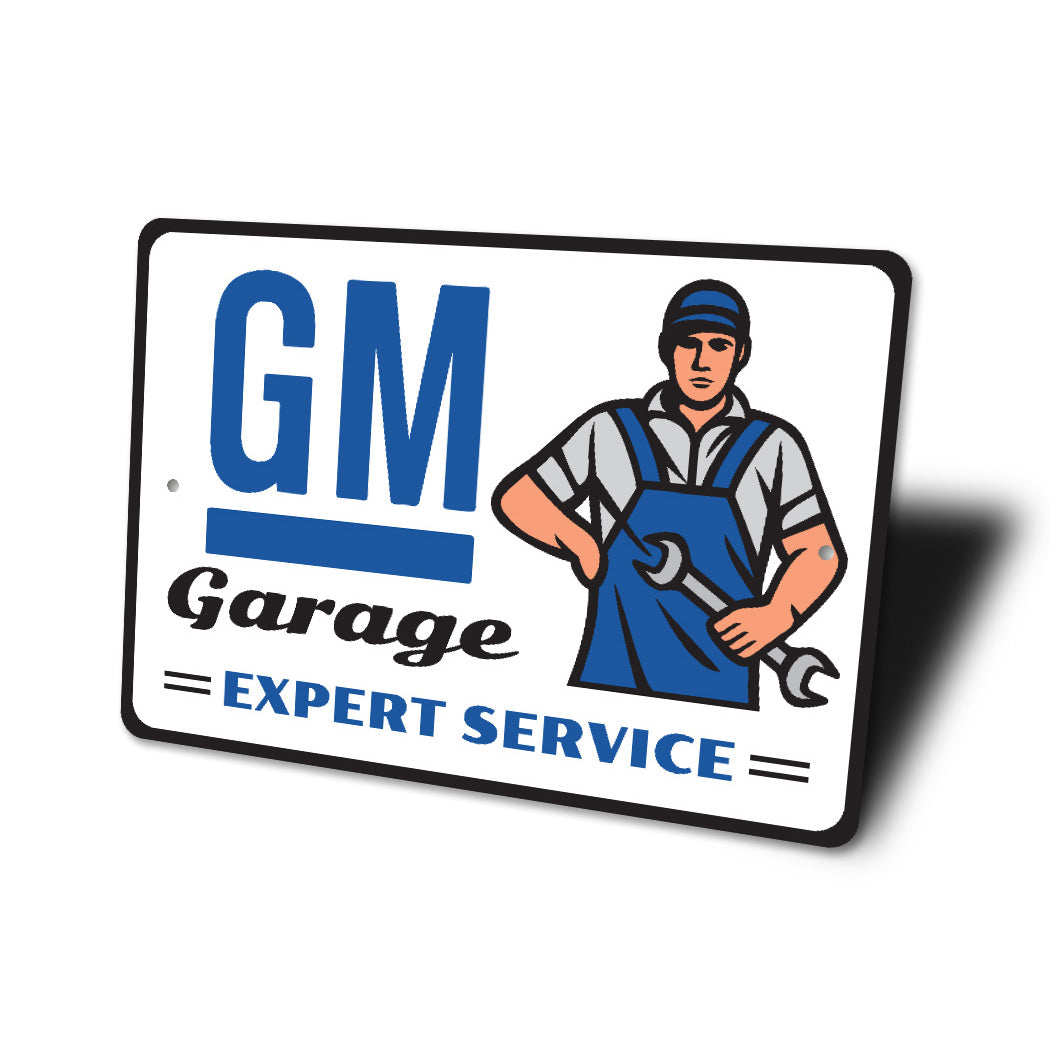 GM Garage Expert Service General Motors Decor Mechanic Metal Sign