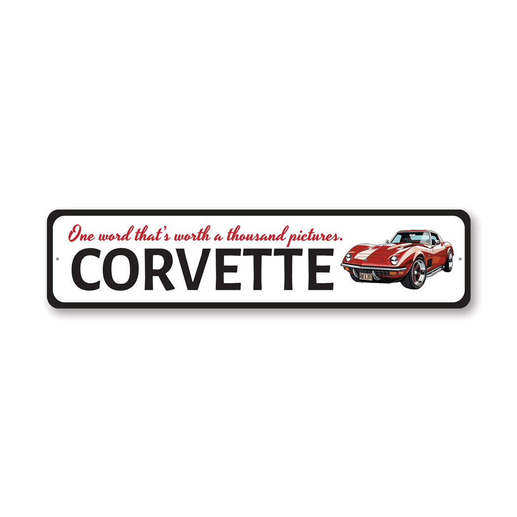 Chevy Corvette Man Cave Wall Decor Metal Sign