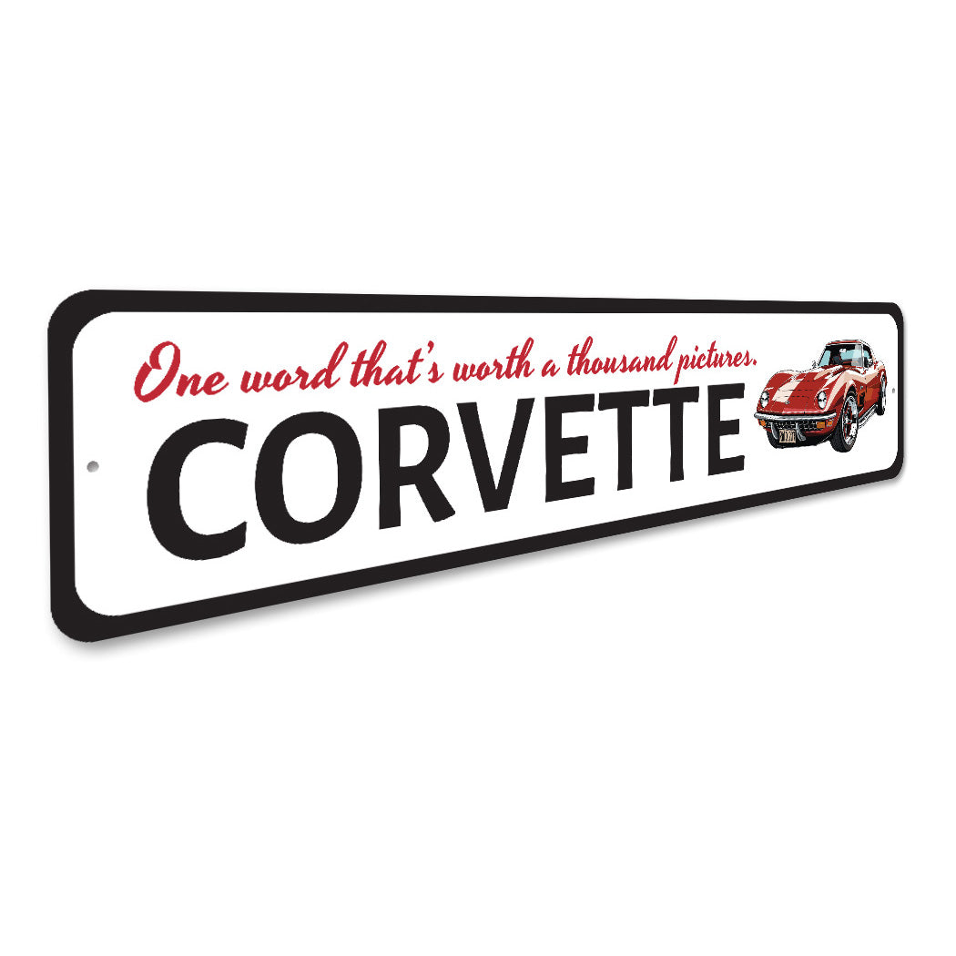 Chevy Corvette Man Cave Wall Decor Metal Sign