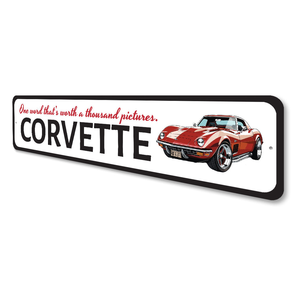 Chevy Corvette Man Cave Wall Decor Metal Sign