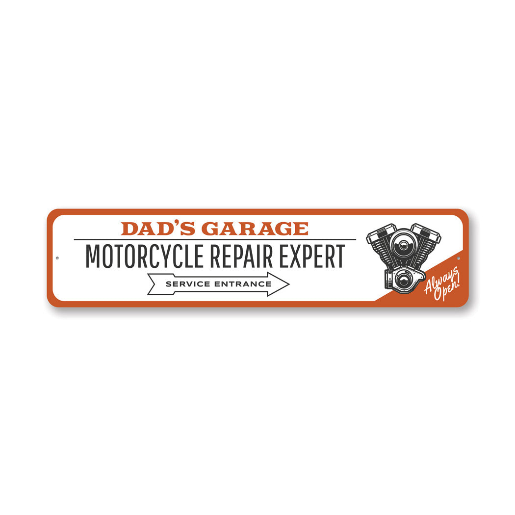Motorcycle Repair Expert Garage Decor Metal Sign