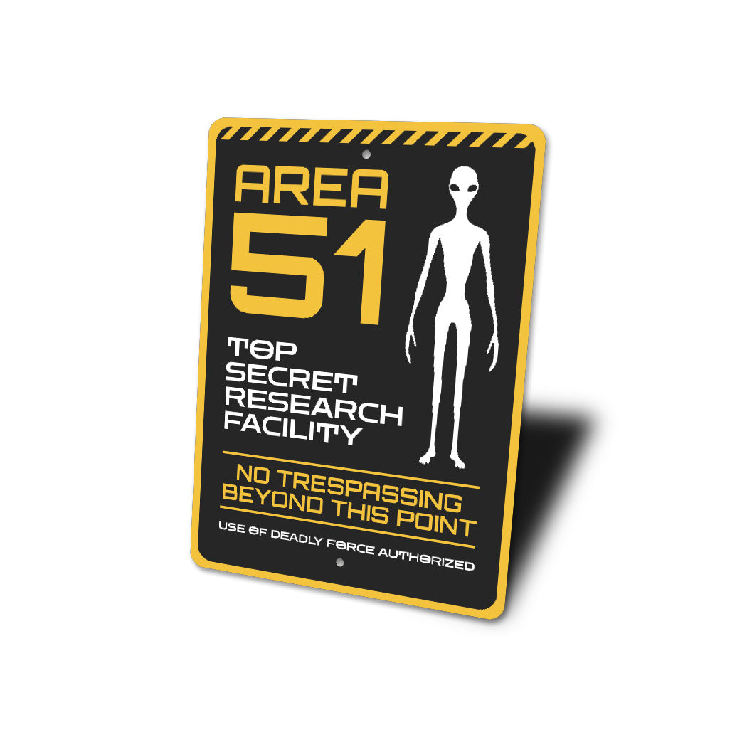 Area 51 Alien Top Secret Research Facility Decor Metal Sign